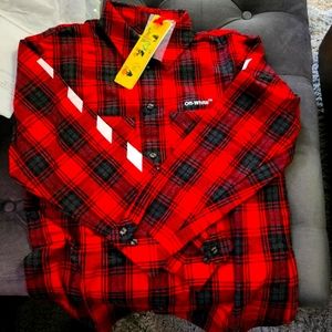 brand new off white shirt .